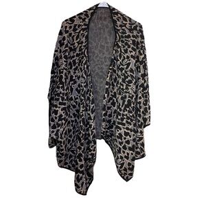 Alfani Gray and Black Knit Cardigan / Cape Size 3X